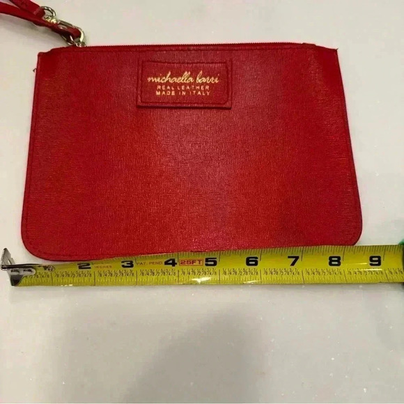Michealla barri red leather wristlet made in Italy NWOT - Picture 7 of 9